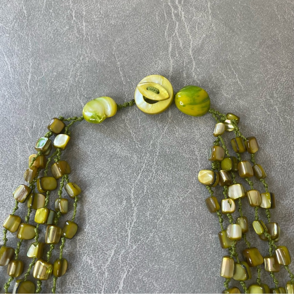 Vintage Green Multi-Strand Necklace (Polished Stones) - Picture 6 of 8